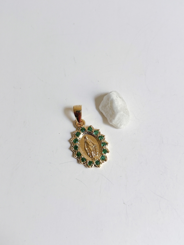 MEDALLA MILAGROSA CIRCON VERDE L