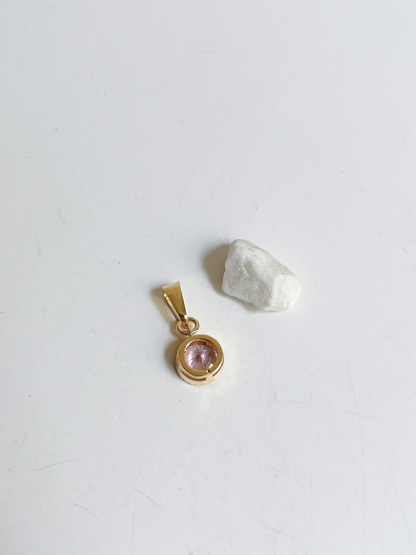 DIJE CIRCON REDONDO ROSADO