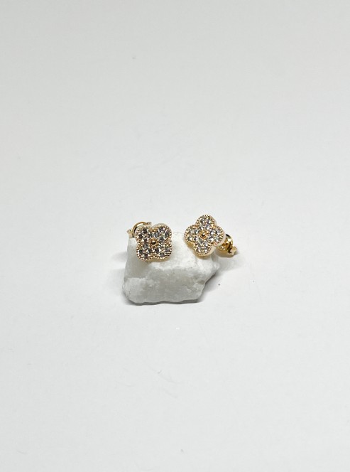 TOPO TREBOL CIRCON BLANCO M