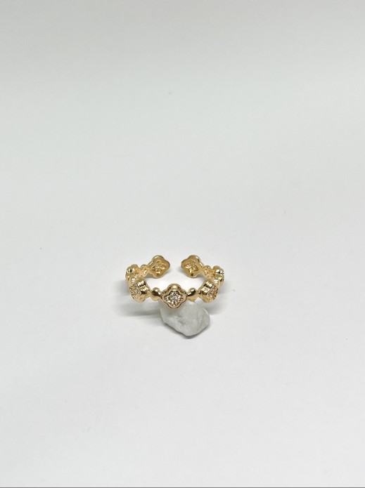 ANILLO AJUSTE TREBOL 7 CIRCONES