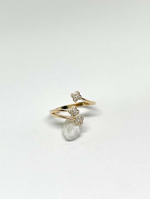 ANILLO AJUSTABLE 3 LINEAS TREBOL