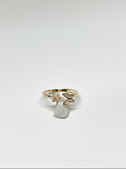 ANILLO AJUSTABLE MARIPOSA FLOR CIRCON