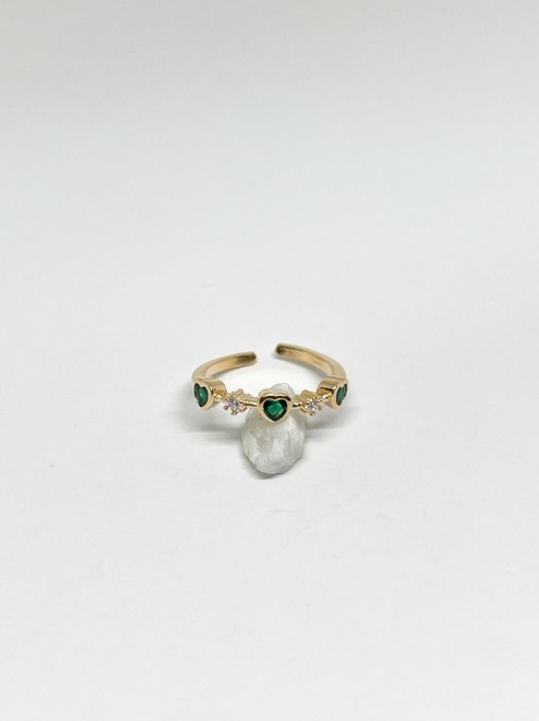 ANILLO AJUSTABLE CORAZON VERDE