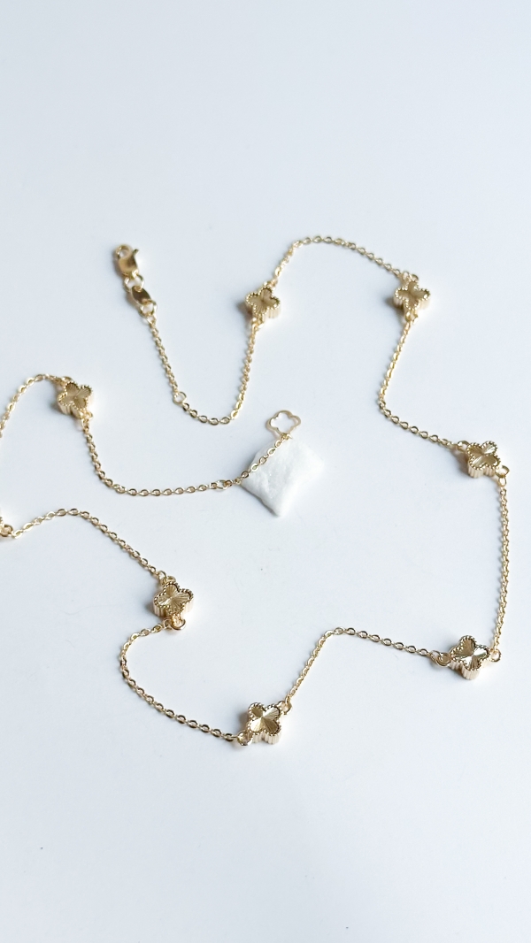 CADENA TREBOL DIAMANTADO 45