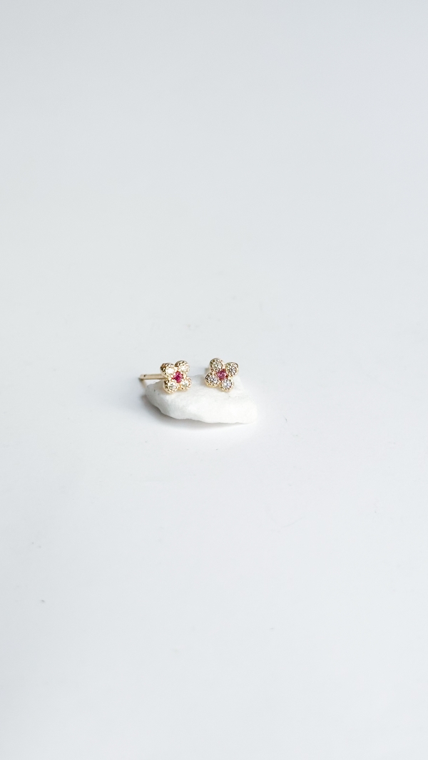 TOPO TREBOL CIRCON XS ROSADO